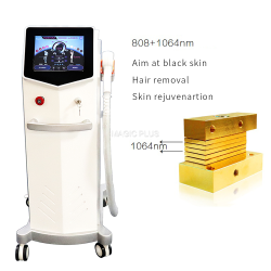 A0405 755nm 1064nm 808nm black skin diode laser hair removal skin rejuvenation machine