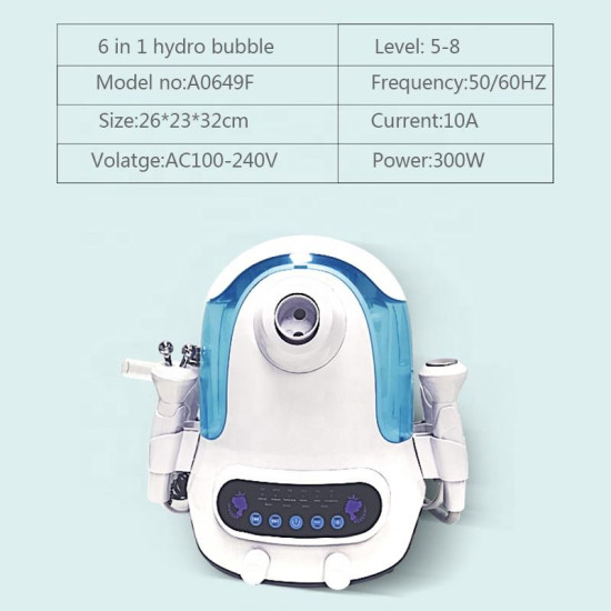 A0649 6 in 1 electric aromatherapy ozone facial steamer hydrodermabrasion machine