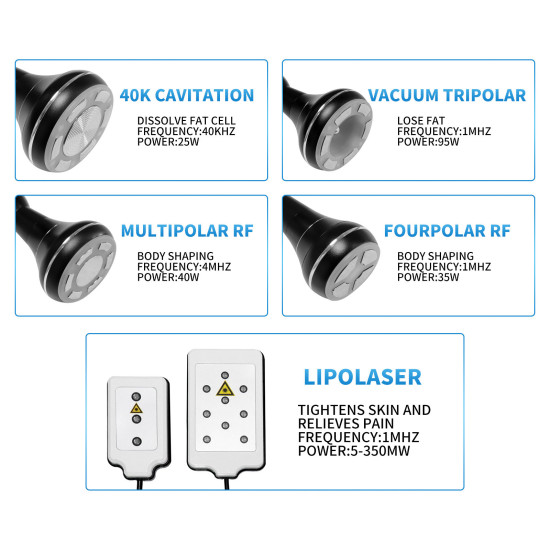 B0104 Professional 30k 40k 5 in 1 Ultrasonic Liposuction S Shape Cavitation Machine 