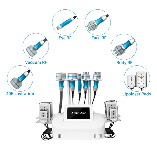 B0112 6 in 1 40K Fat Cavitation And RF Skin Tightening Machine With Vacuum Cavitation System(except cryolipolysis slim)