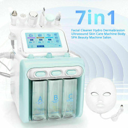 A0636-7 hydrodermabrasion facial machine 7 in 1 oxygen spray ultrasonic led facial mask beauty machine