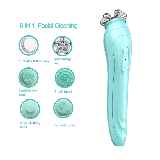 XC001 6 in 1 Facial Deep Cleaning Face Massage Brush Device